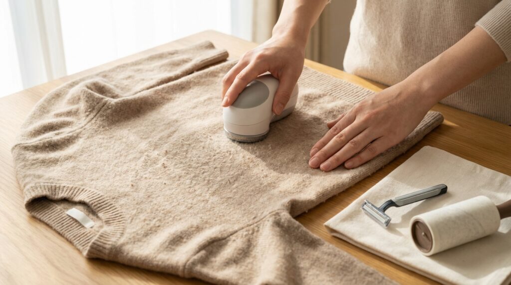 How to Make Old Clothes Feel “New” with Simple Tweaks 26 De-Pill Everything