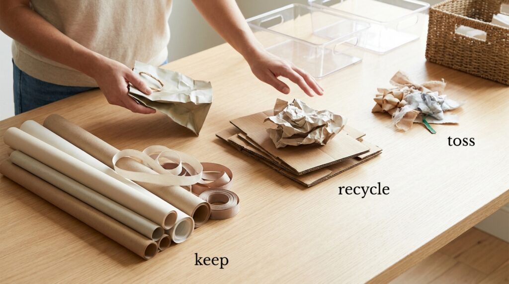 How to Reuse and Store Gift Bags and Wrapping Supplies 26 How to Sort and Prep Your Supplies