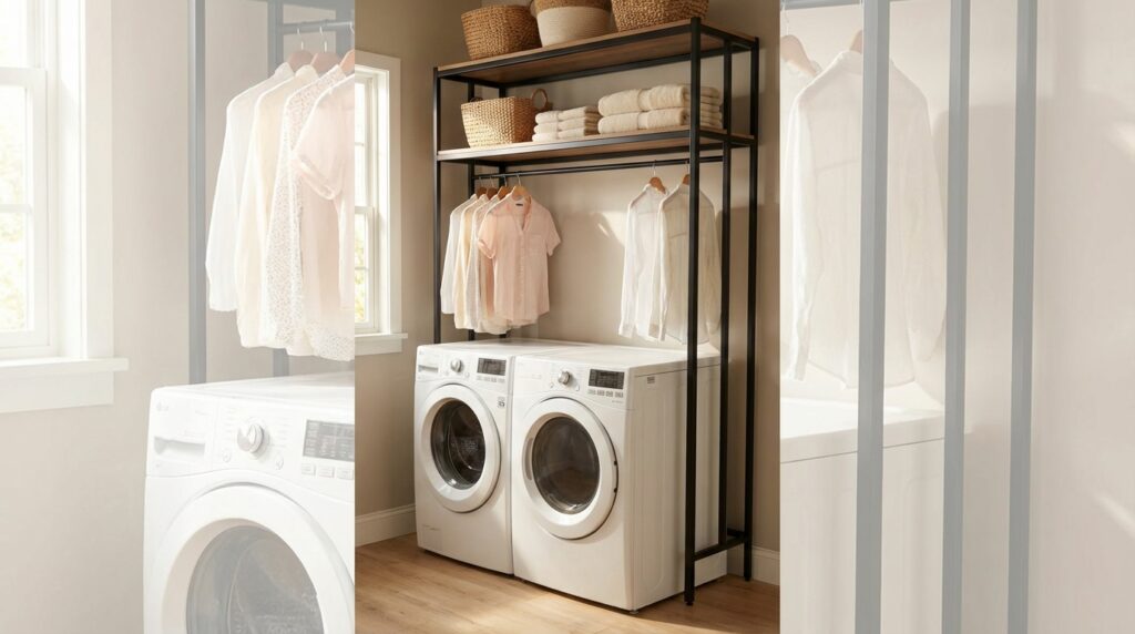 Best Laundry Room Organizers on Amazon for Tight Spaces 27 Option: Over-Washer-and-Dryer Shelving Units