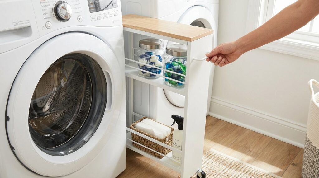 Best Laundry Room Organizers on Amazon for Tight Spaces 26 Option: Slim Rolling Storage Carts