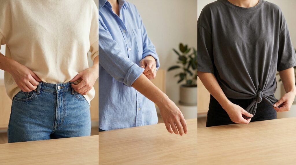 How to Make Old Clothes Feel “New” with Simple Tweaks 28 Roll, Cuff, or Tuck Differently