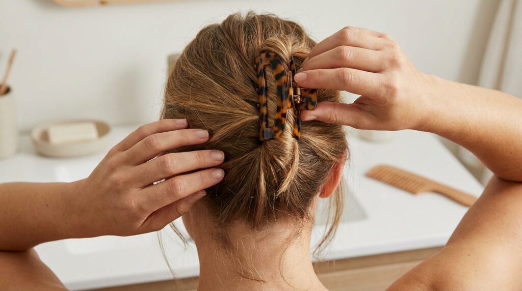 Heatless Half-Up Hair Ideas for Busy Mornings 26 The Claw Clip Half-Up