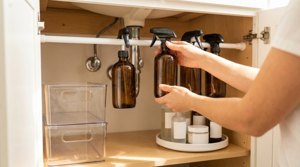 How to Store Cleaning Supplies in a Tiny Apartment 28 Under the Bathroom Sink (Reimagined)
